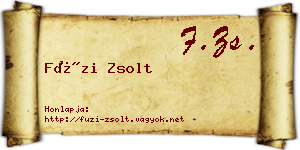 Füzi Zsolt névjegykártya