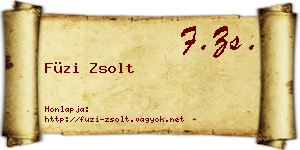 Füzi Zsolt névjegykártya